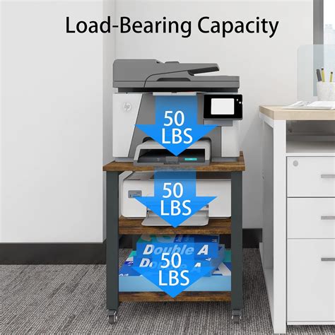 Buy Natwind 3-Tier Movable Laser Printer Cart Large Machine Stand Under ...