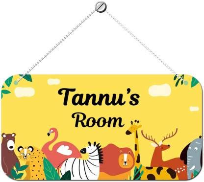 ARTBUG Wooden Tannu Door Sign Kids Room Name Plate Price in India - Buy ...