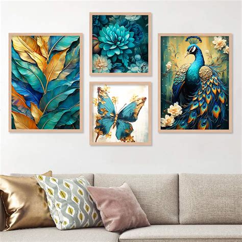 walllane - Modern Art Abstrect Peacock Painting For Living Room Bedroom ...