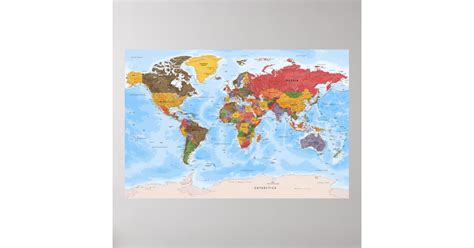 Detailed World Map Poster 的图像结果