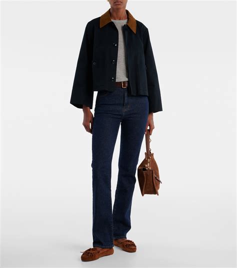 Small cotton trench jacket in blue - Frame | Mytheresa