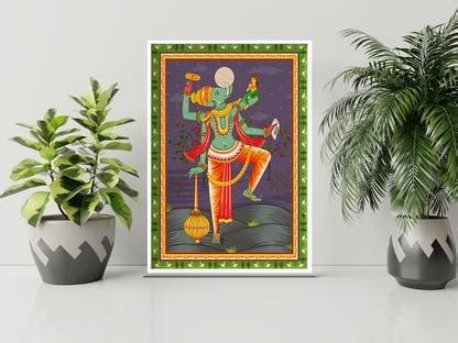 DWELLSINDIA Lord Vishnu Avatar Varaha Vector Art Wood Framed (White ...