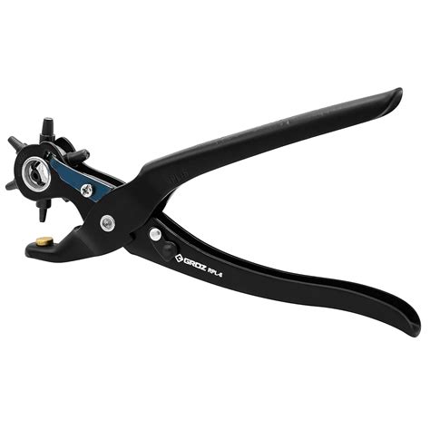 Groz Revolving Punch Plier with 6 Punch Sizes | Durable and Ergonomic ...