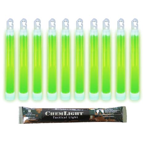 Cyalume ChemLight Military Grade Chemical Light Sticks, Green 6″ Long ...
