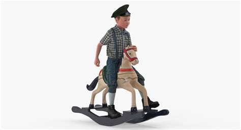 Vintage Boy Riding Rocking Horse 3D | 3D Molier International