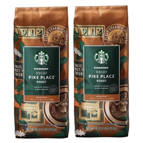 Amazon.com: Decaf Pike Place Medium Roast Whole Bean Coffee, 16oz Bags ...
