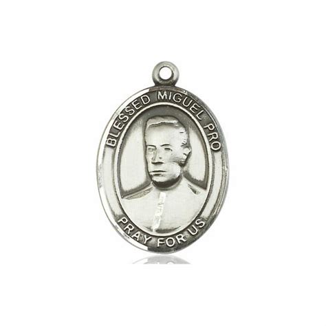 Blessed Miguel Pro Medal - Sterling Silver Oval Pendant (3 Sizes)