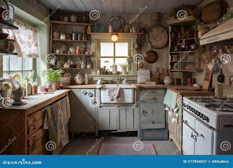 Rustic and Cottage-style Kitchen, with Vintage Style Appliances and ...