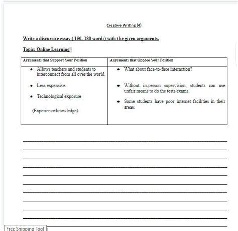 Creative writing ESSAY Write a Discursive Essay The essay that ...