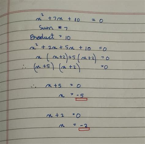 the zeroes of the polynomial x ^2+7x+10 are - Brainly.in