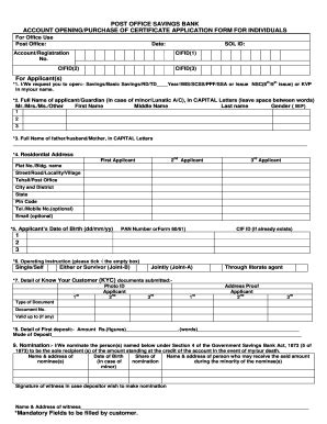 Account Opening Purchase Of Certificate Application Form For ...