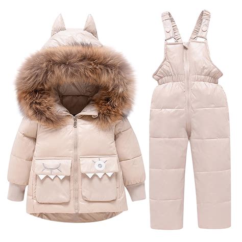 2-Piece Kids Snow Suit, Heavyweight Insulated Waterproof Jacket and Ski ...