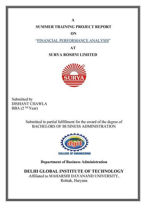 FINANCIAL PERFORMANCE ANALYSIS - Business Development - Studocu