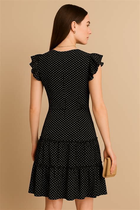Short Polka Dot Dress with Flouncy Sleeves – La’Estiloso – Stylish ...
