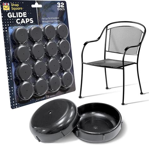Suiwotin 24pcs 1-1/2 Inch Wrought Iron Chair Leg Glides, Plastic ...