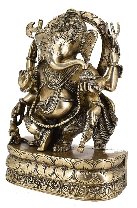 White Whale Lord Ganesh Murti Ganesha Idol Ganpati Bhagwan Brass Statu ...