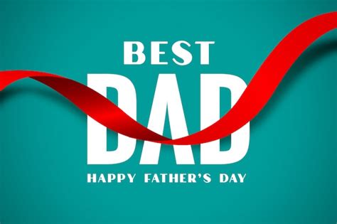 Best dad happy fathers day ribbon style | Free Vector