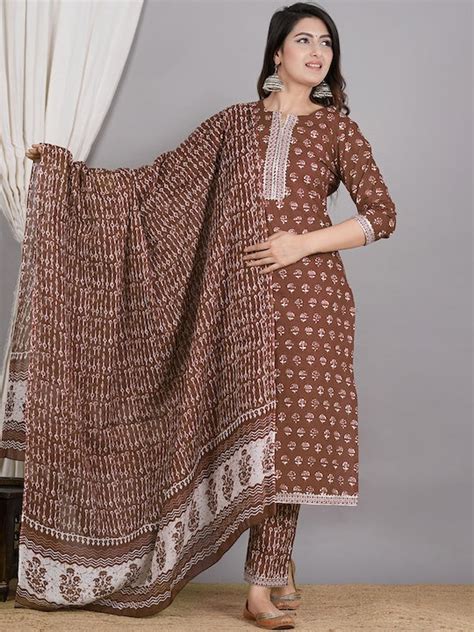 Floral Printed Regular Gotta Patti Cotton Kurta Set – SIGNORIA CREATION