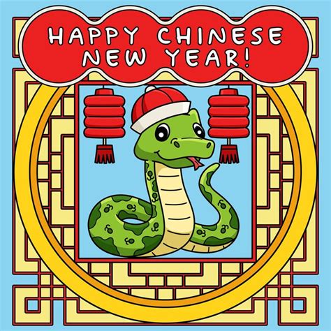 Happy chinese new year 2025 colored cartoon | Premium Vector