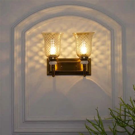 PERLAGE Glass and Metal Double Arm Wall Light – KAPOOR-E-ILLUMINATIONS ...