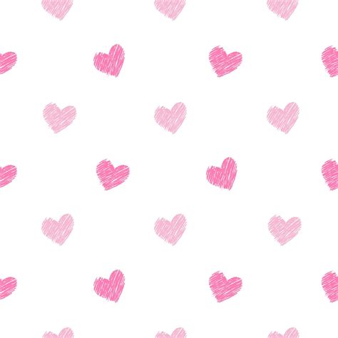 Premium Vector | Seamless pattern with pink hearts on white background