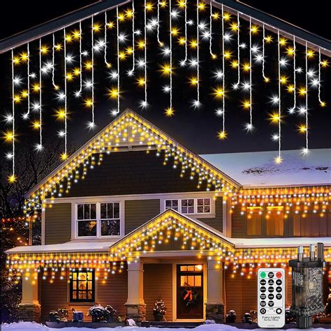 Icicle Outdoor Christmas Lights 10M - Warm White LED Xmas Icicle Light ...
