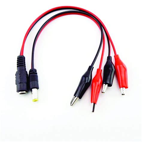 5.5×2.1mm DC Power Jack to Alligator Test Clips Clamp