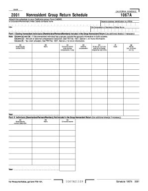 Fillable Online 2001 FTB Pub. 1067, Guidelines for Filing a Group Form ...