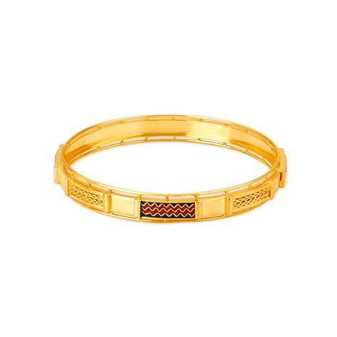 Wavy Pattern Gold Bangle