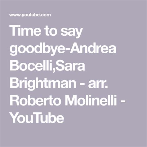 Time to say goodbye-Andrea Bocelli,Sara Brightman - arr. Roberto ...