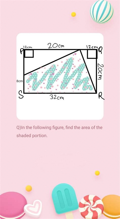 Q)In the following figure, find the area of the shaded portion ...