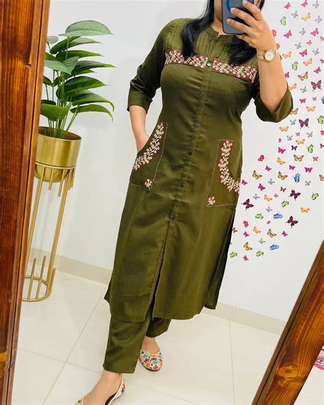 Elegant Pure Cotton Embroidered Kurta Set – Tanvi Kurti