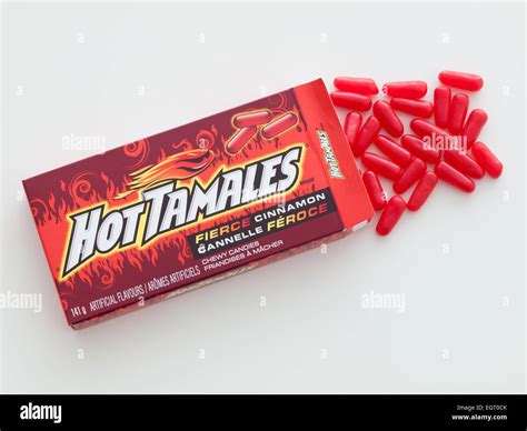 A box of Hot Tamales, a cinnamon candy manufactured by Just Born in the ...