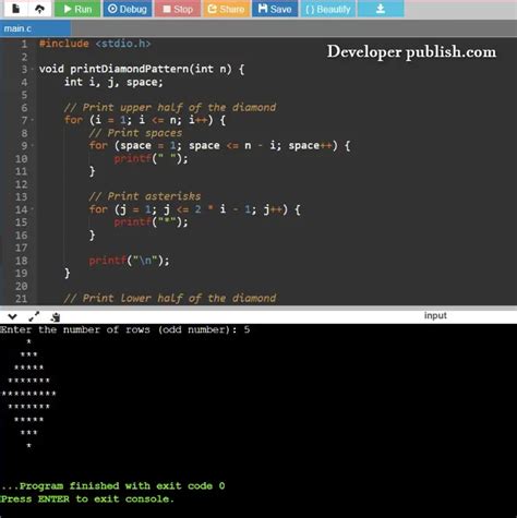 Image result for Python Program to Print Diamond Plus Pattern