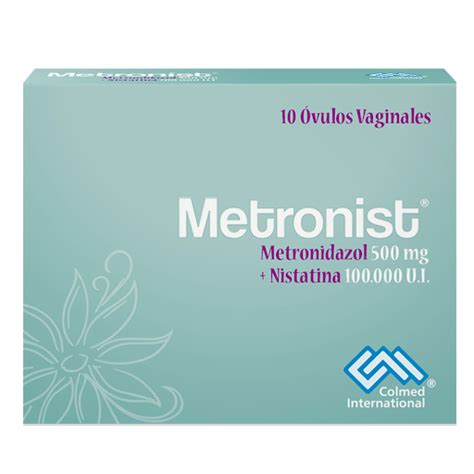 Metronist Metronidazol + Nistatina 500mg/100.000UI Colmed Caja x 10 Óvulos