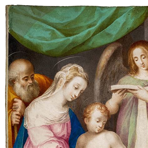 Italian Renaissance Tempera on Parchment Painting Holy Family by ...