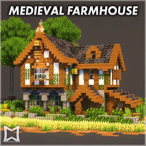 Image result for Minecraft Medieval Farm House Tutorial