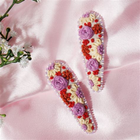 Hand Embroidered & Beaded Design Tic Tac Clip for Women – Radhu & Kabby