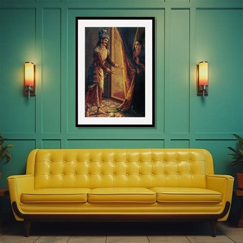Raja Ravi Varma Artwork Painting - Draupadi as Sairandhri fends off ...