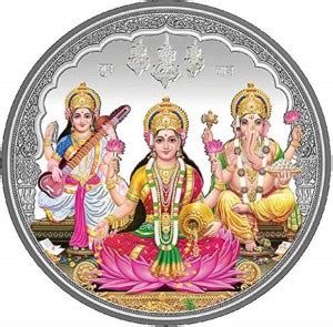 LVA CREATIONS 10 gram laxmi ganesh saraswati ji silver coin 999. coin ...