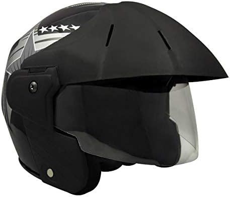 Steelbird SB-45 R2K Oska ISI Certified Flip Up Helmet (Black with Clear ...