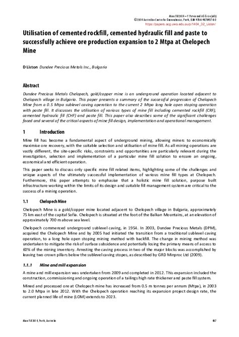 Image result for Paste Fill Technology