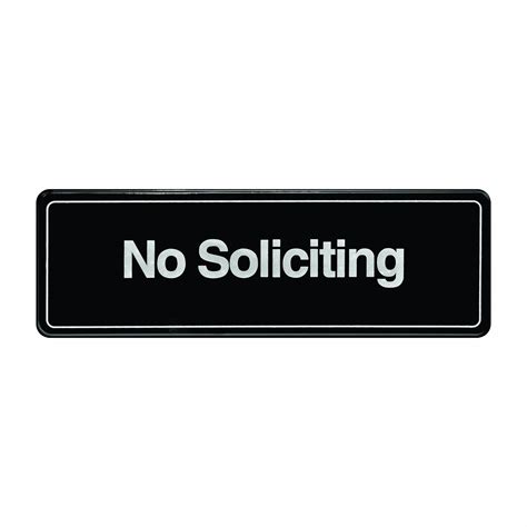 ADVANTUS No Soliciting Sign, 9 x 3 Inches, White/Dark Brown : Amazon.in ...