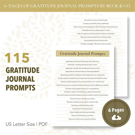 6-Page Printable Gratitude Journal Prompts – buck & co.
