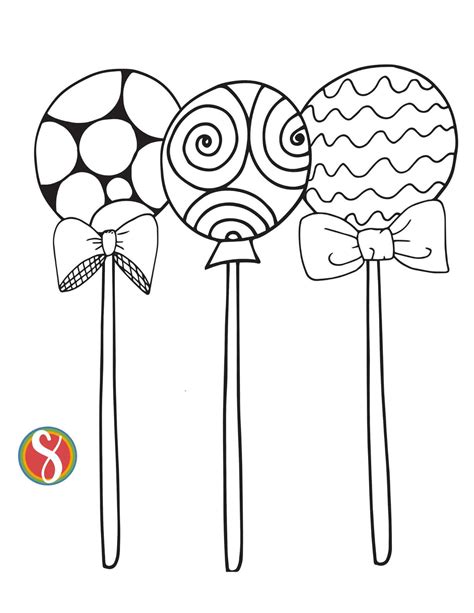 Free Lollipop Coloring Page Printables — Stevie Doodles