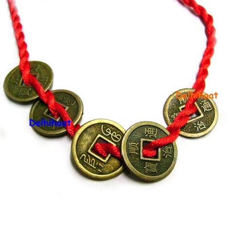 Feng Shui Red String Lucky Coin Charm Bracelet for Good Luck & Wealth