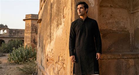 Buy Premium Black Kurta for Men | Noir Heritage Edit - TerraDesi