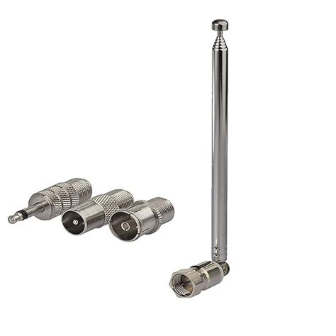 Buy Radio Antenna Indoor FM Telescopic Antenna 75 Ohm F Type Male Plug ...