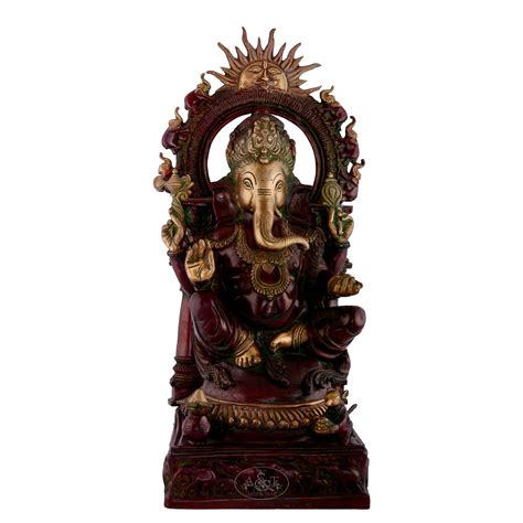 Brass Surya Ganesh – RANI ARTS & TEAK