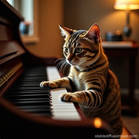 cat playing piano outdoor Prompts | Stable Diffusion Online